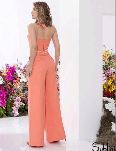 Conjunto Calça Cinto Corda com Top Amarração